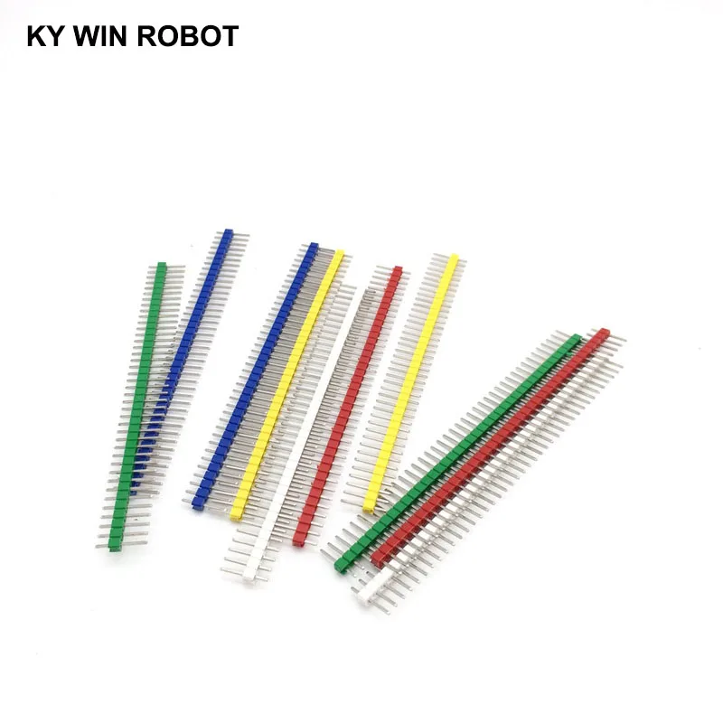 10pcs Pin Header Connector Male 2.54mm Pitch Pin Header Strip Single Row 40 pin Connector Kit for PCB board