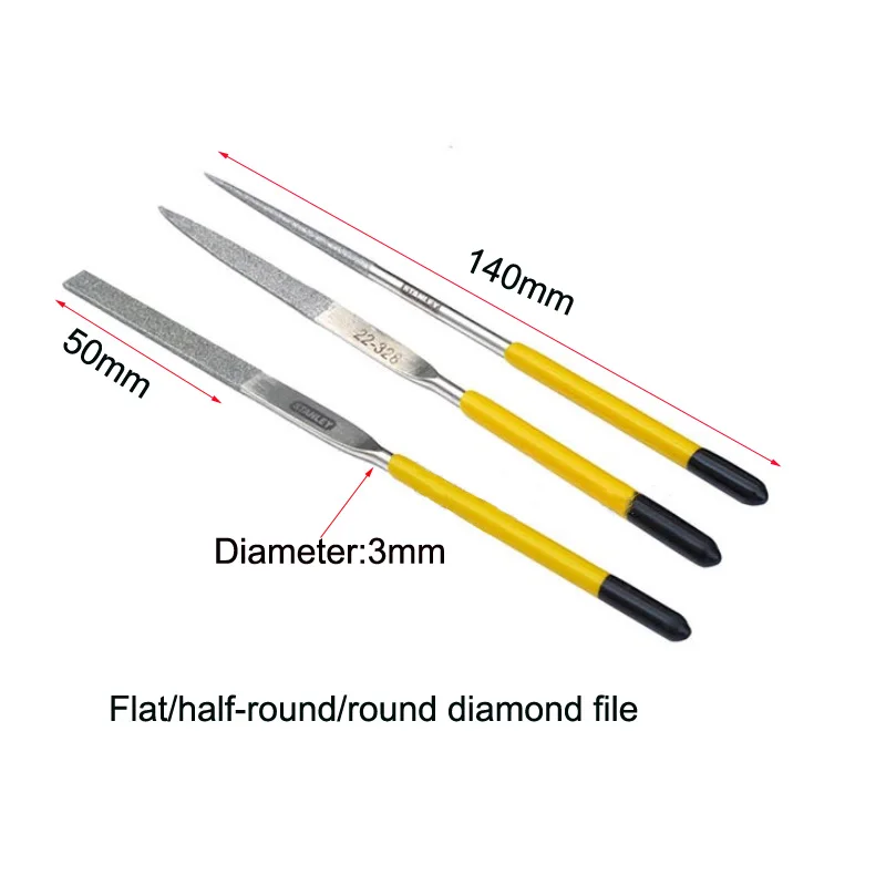 Stanley 8pc file set flat half round triangular files kit with pouch for jewelry glass metal working carpentry tools woodworking
