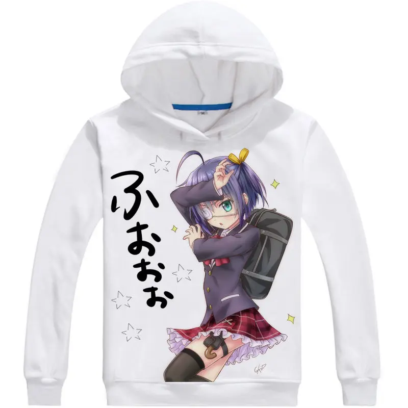 Love, Chunibyo & Other Delusions Hoodie Anime Takanashi Rikka Cosplay white hoodies Cute Sweatshirts Japanese Cartoon Fans