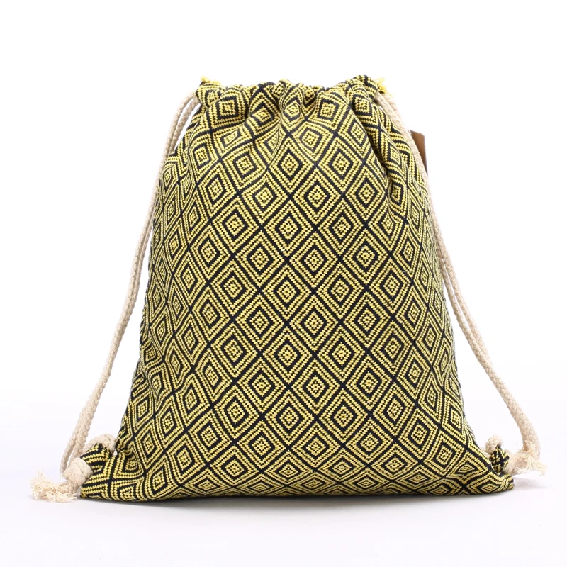 Women Backpack Bohemian Style Shoulder Bag Vintage Rucksack Gypsy Chic Hobo Bag Hippie Aztec Tribal Bag Drawstring Backpacks