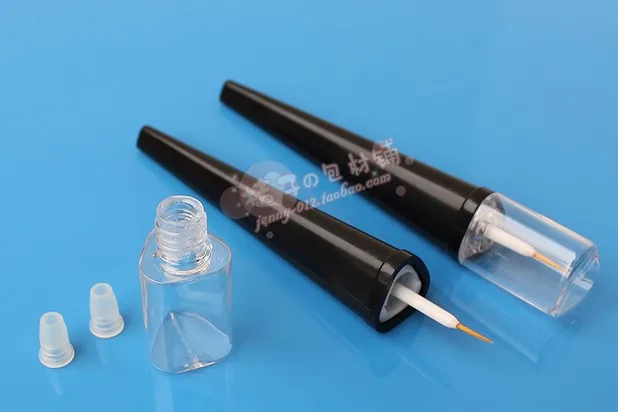 Capacity 8ml 500pcs/lot  DIY Empty eyelash growth liquid bottle cap transparent black eyeliner bottle points bottling fibreboard