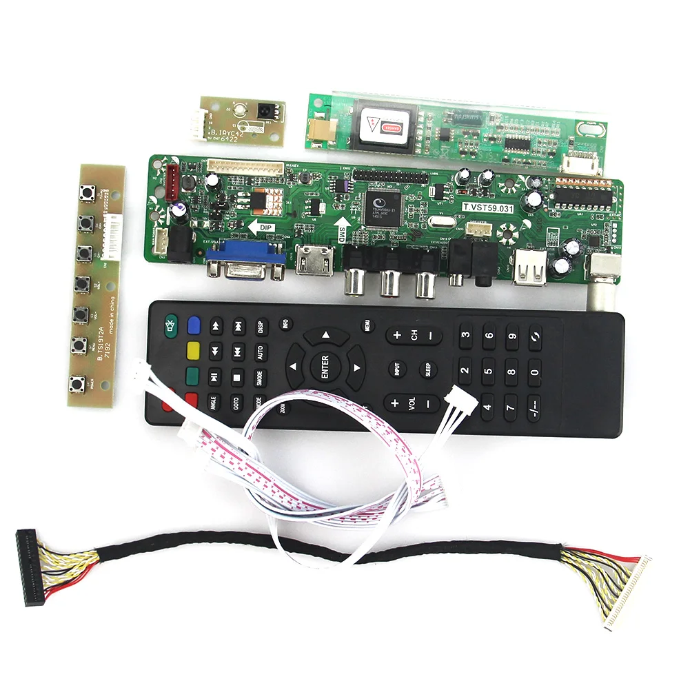 

T.VST59.03 LCD/LED Controller Driver Board For LTM185AT01 (TV+HDMI+VGA+CVBS+USB) LVDS Reuse Laptop 1366x768