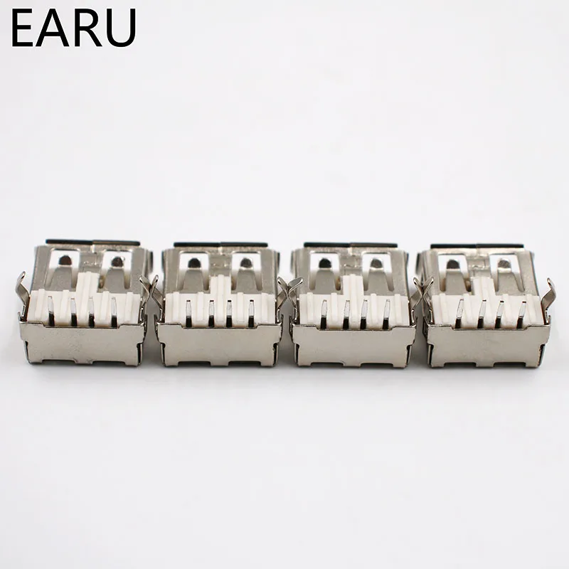 10pcs USB 2.0 4Pin A Type Female Socket Connector G54 2 Feet 90 Degree Data Transmission Charging Plug Adapter PCB SDA Cable