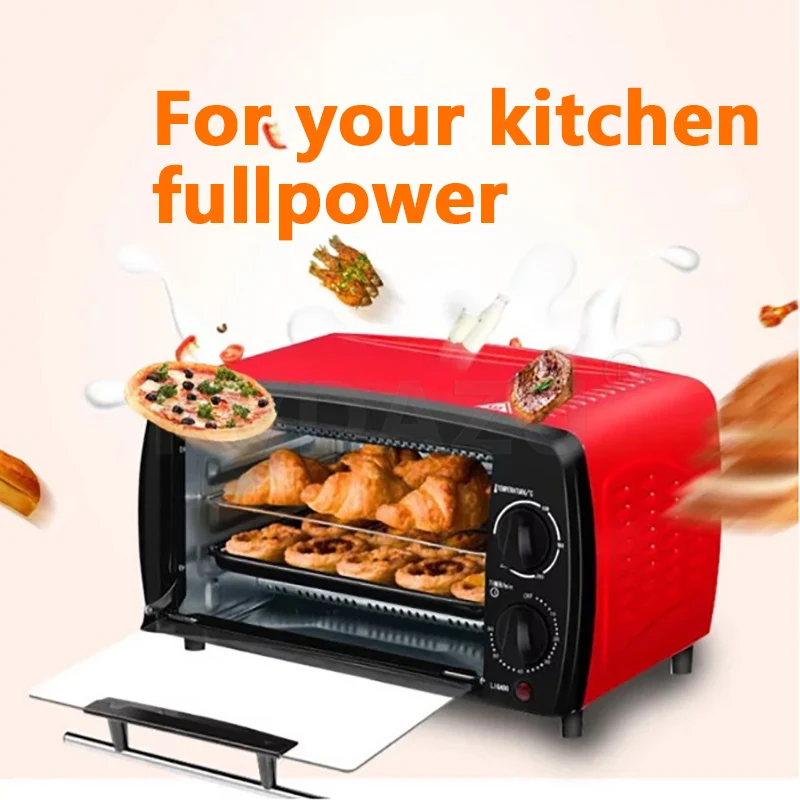 2 Layer 12L Mini Electric Baking Oven  Home Pizza Oven Baking Tools For Cakes Chicken Wing Temperature Control Timing 220V