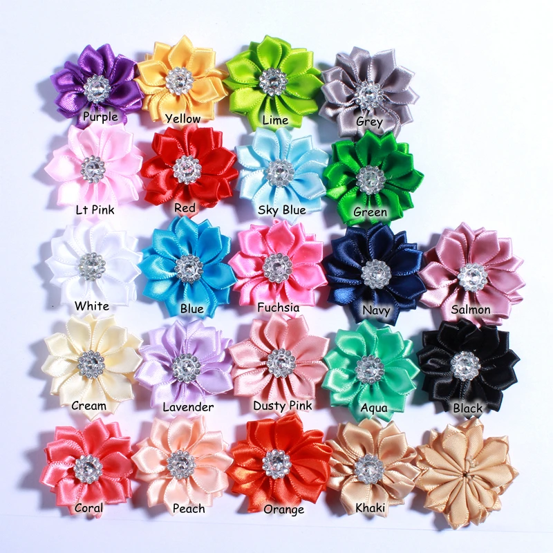 120PCS 4CM Artificial Flower Bouquets Rhinestone Flower DIY Flowers Home Decoration Hair Accessories For Headband