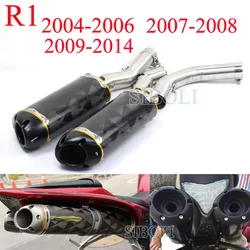 Sistema de escape completo R1, silenciador para Yamaha YZF-R1, 2004, 2005, 2006, 2007, 2008, 2009, 2010, 2011, 2012, 2013, 2014