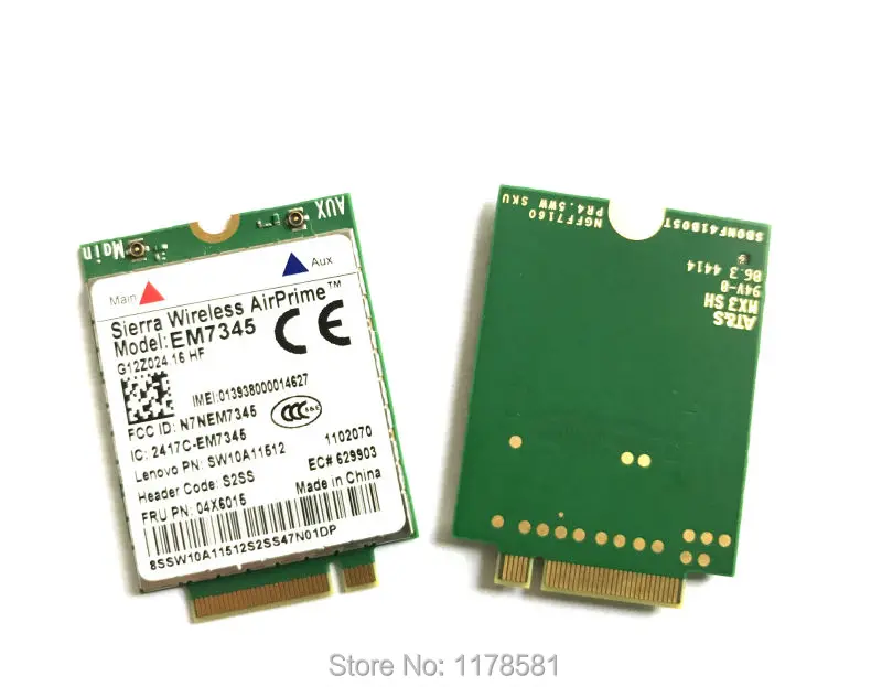 GOBI5000 EM7345 LTE FRU 04X6015 ThinkPad 10 ThinkPad 8 WWAN HSPA + 42 Мбит/с 4G модуль NGFF