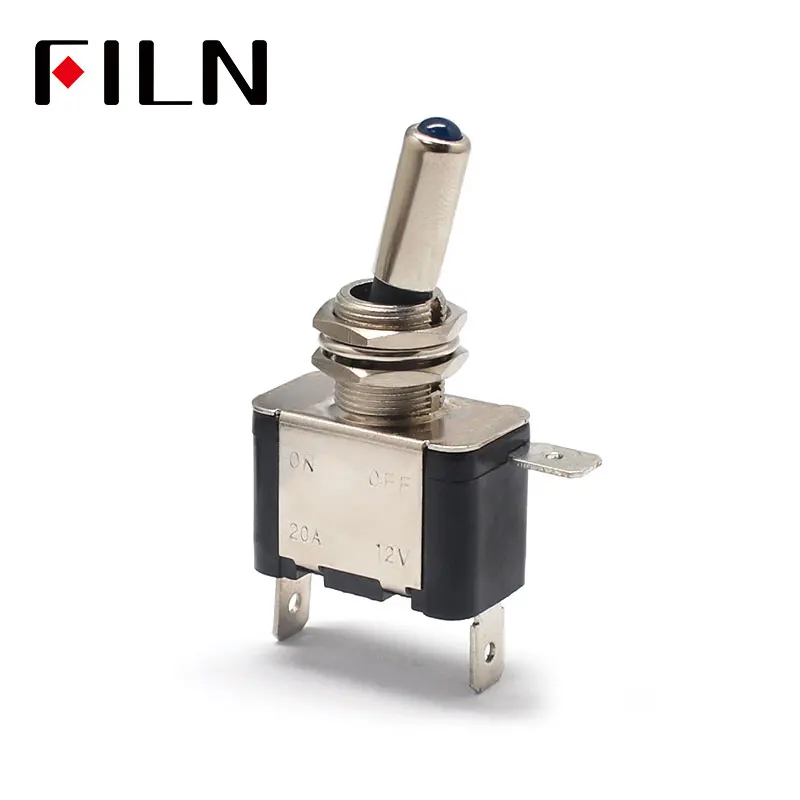 FILN Rocker switch Auto Car Boat Truck Illuminated Led Toggle Switch With Safety Aircraft Flip Up Cover Guard 12V20A ASW-07D