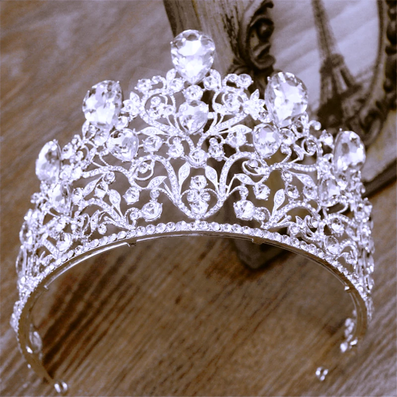 

Joyme Gorgeous Sparkling Diamante Pageant Tiaras Hairband Crystal Bridal Big Crowns For Brides Wedding hair accessories