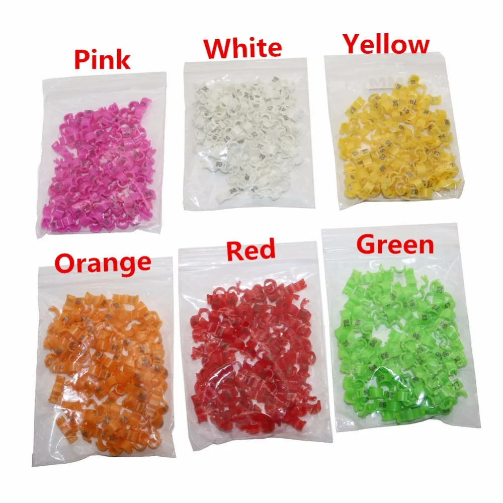 100 Anelli Per Zampe Uccelli, Colori Misti, Per Fringuelli E Canarini, Plastica, 8mm