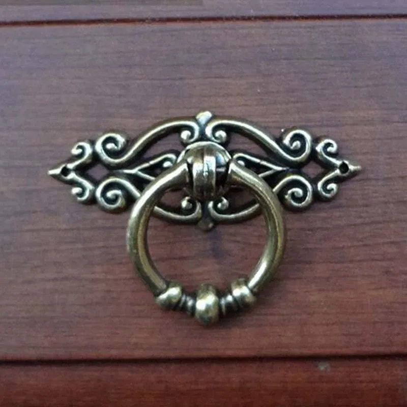 vintage Shaky drop ring antique brass drawer dresser knob pull bronze kitchen cabinet cupboard furniture pulls knobs