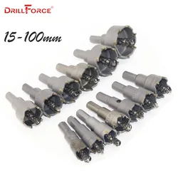 Core Drill Bit Carbide Steel 15-100mm Hole Saw Cutter Bit For Stainless Steel Plate Iron Metal Cutting Drilling Power Tools