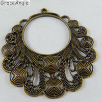 4pcs Antique Bronze Alloy Necklace Pendants Spiral Circles Collar Vintage Half Moon Charms Findings Crafts Jewelry Making 51015