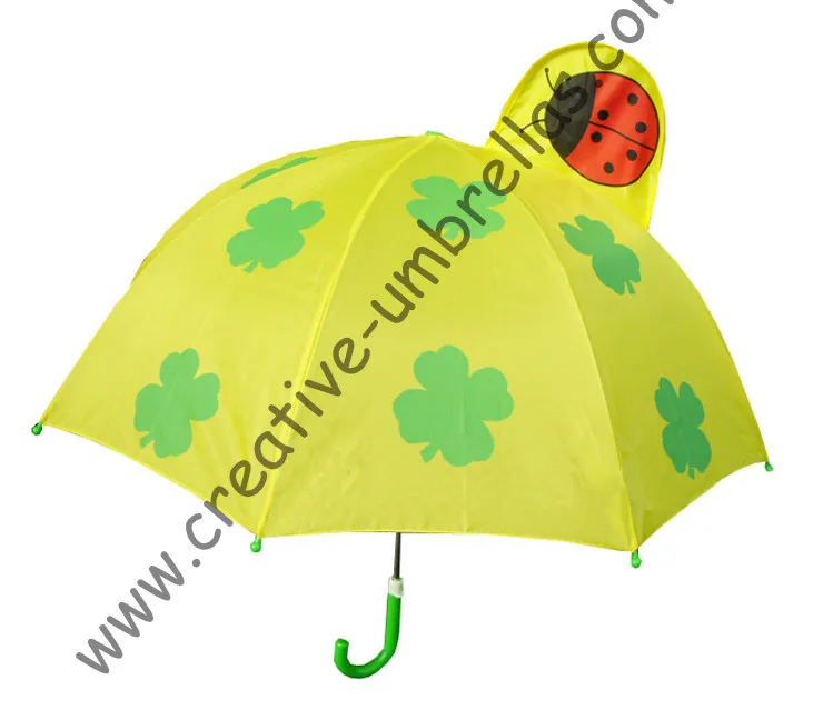 Children umbrella,kid animal cartoon umbrella--four leaf clover,auto open,8mm metal shaft and fluted ribs,safe kid umbrellas