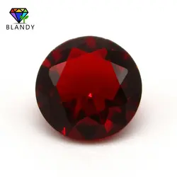 5A Quality 1000pcs/lot 1.0~5.0mm Round Brilliant Cut Red Glass Stone Loose Synthetic Gems Garnet Red Glass Stone For DIY Jewelry