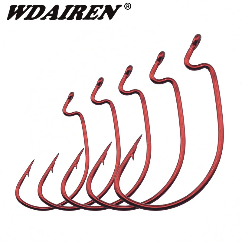 WDAIREN 20pcs/lot Wide Belly Crank Hooks Texas Rig Fishing Worm Bait Fishing Hook Ocean Fishing Tackle Boat Fishing WD-488