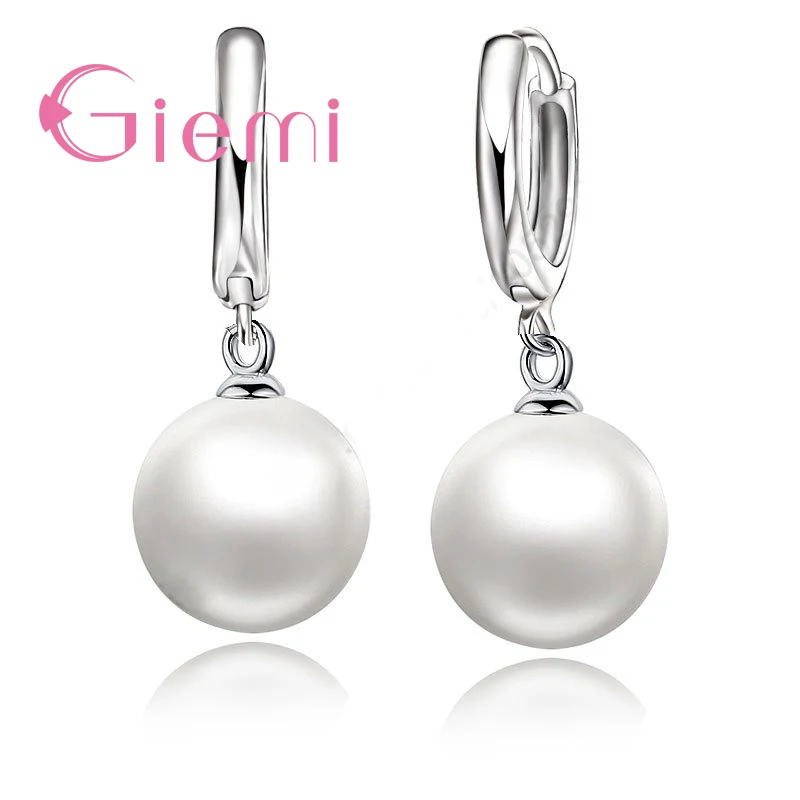 Boucles d'oreilles en argent regardé 925 pour femmes et filles, cerceau de perles blanches, bijoux de mariage, accessoires de mode, bon savoir, nouveau