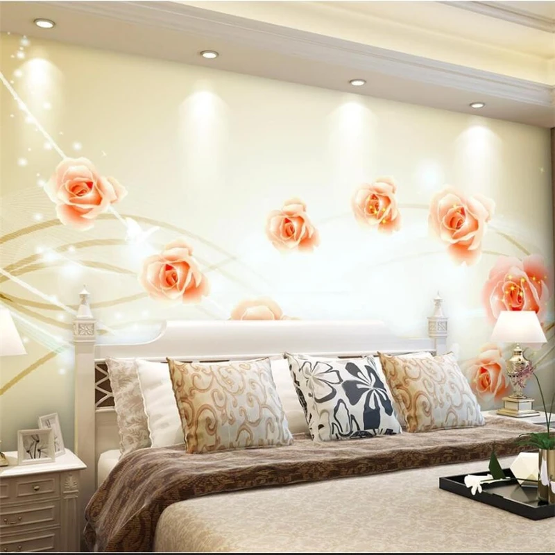 wellyu обои   papier peint   New Chinese blinking romantic lines flowers backdrop  papel de parede para quarto	 papel parede