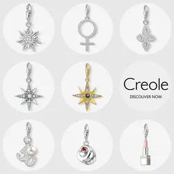 Sun Venus Symbol Love Knot Vintage Star Lucky Number 50 Cake Lipstick Charm Pendant,2019 Fashion Jewelry 925 Sterling Silver
