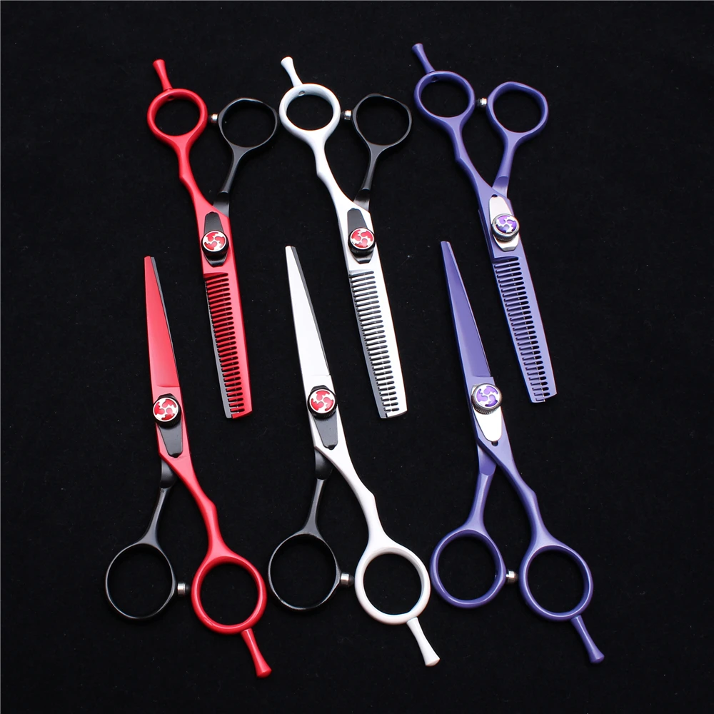 

2Pcs C1018 5.5" 16cm JP 440C Customized Logo Professional Hairdressing Scissors Cutting Shears Thinning Scissors Styling Tools