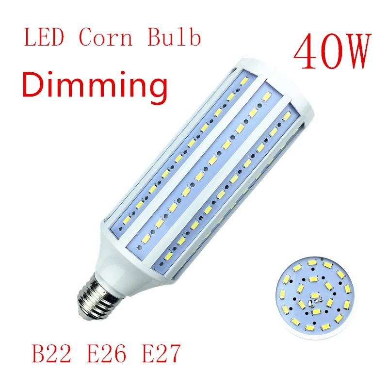 

Dimming Light Bulb B22 E26 E27 SMD5730 40W 132Leds LED Lamp E39 E40 LED Bulb 85-265V/AC Corn Bulb High brightness Corn Light