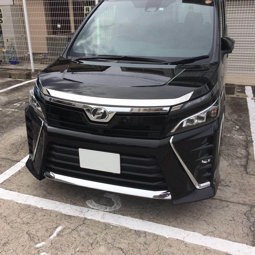 

Front Hood Bonnet Garnish Trim SUS304 Stainless Steel Car Styling Cover For Toyota Voxy R80 2017 Facelift