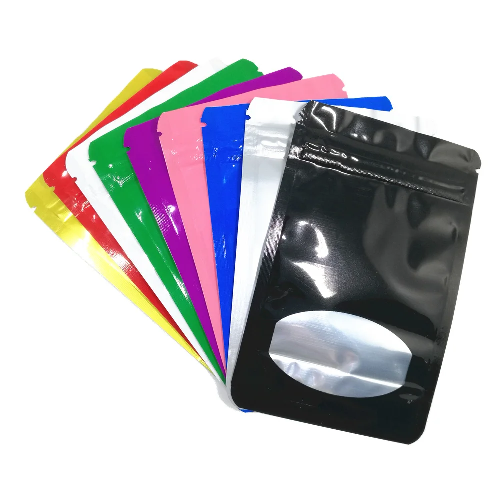 50PCS/ Lot 14x20cm Aluminum Foil Package Bags Stand Up Self Sealing Zipper Bags Snacks Coffee Tea Storage Bags for Kitchen Favor