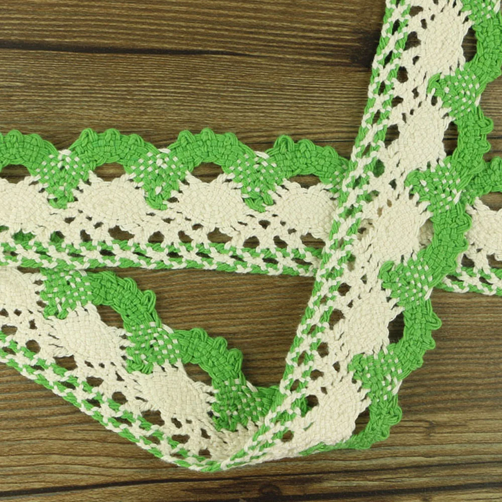 color Hot Sale Cotton Lace Roll Ribbon Knit Adhesive Tape Sticker Craft Decoration Fabric