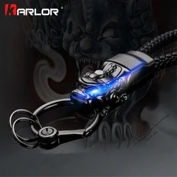 Creative LED Light Chinese Brave Troops Model Keychain Key Holder Car Key Ring Chain Automobile Car Styling Car Accessories Gift