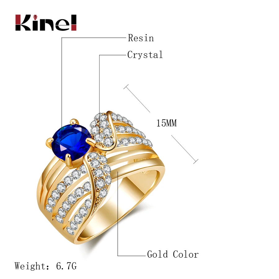 Kinel Hot Vintage Ringen Zwart Natuurlijke Zirkoon Wit Kristal 585 Rose Gold Ring Voor Vrouw Bruiloft Mode Sieraden 2021