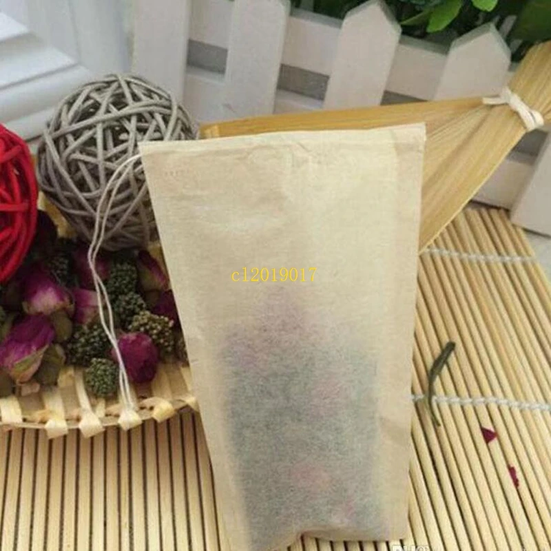 8*10cm Unbleached Tea Filters Teabags Wood Pulp Filter Paper Single Drawstring Tea Bag Home Office Tea Tool #233