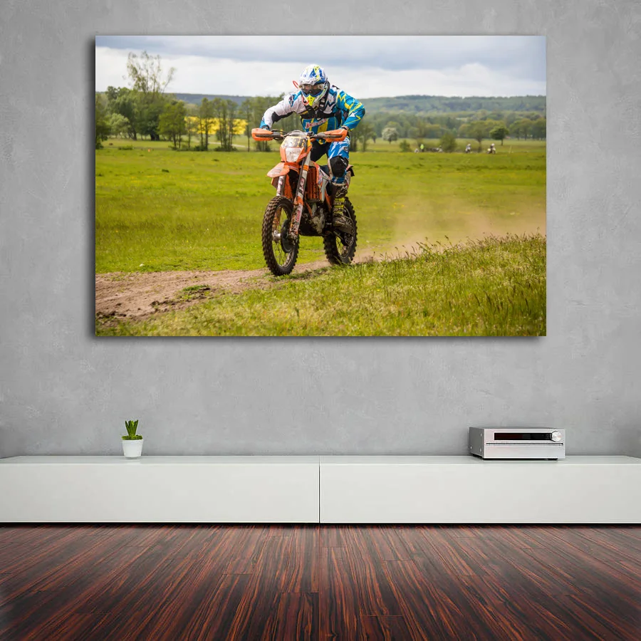 Motorcycle Canvas Painting Posters and Prints Motocross Racing Enduro Race Wall Picture Canvas Art For Home Decor