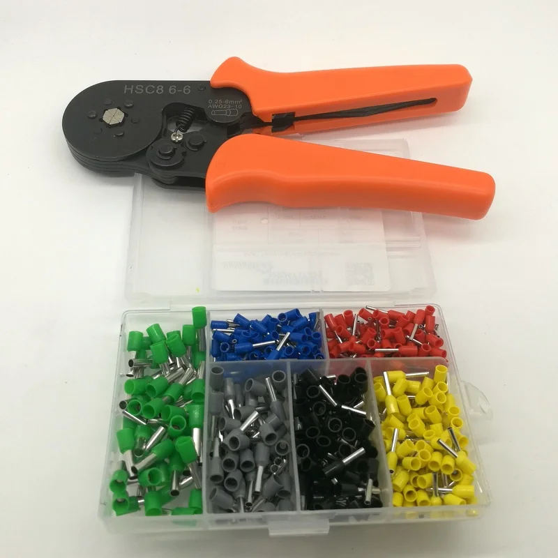 Tube Terminal Crimping Tools Ferrule Crimping Pliers HSC8 6-4 0.25-10mm² 23-7AWG 6-6 0.25-6mm² Electrician Clamp Sets Wire Tips