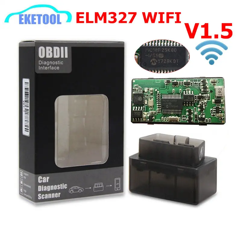 

MINI WIFI OBDII ELM327 V1.5 Chip PIC18F25K80 OBD Car Code Reader Wi-Fi Works Android/IOS ELM 327 WIFI 100% Hardware V1.5