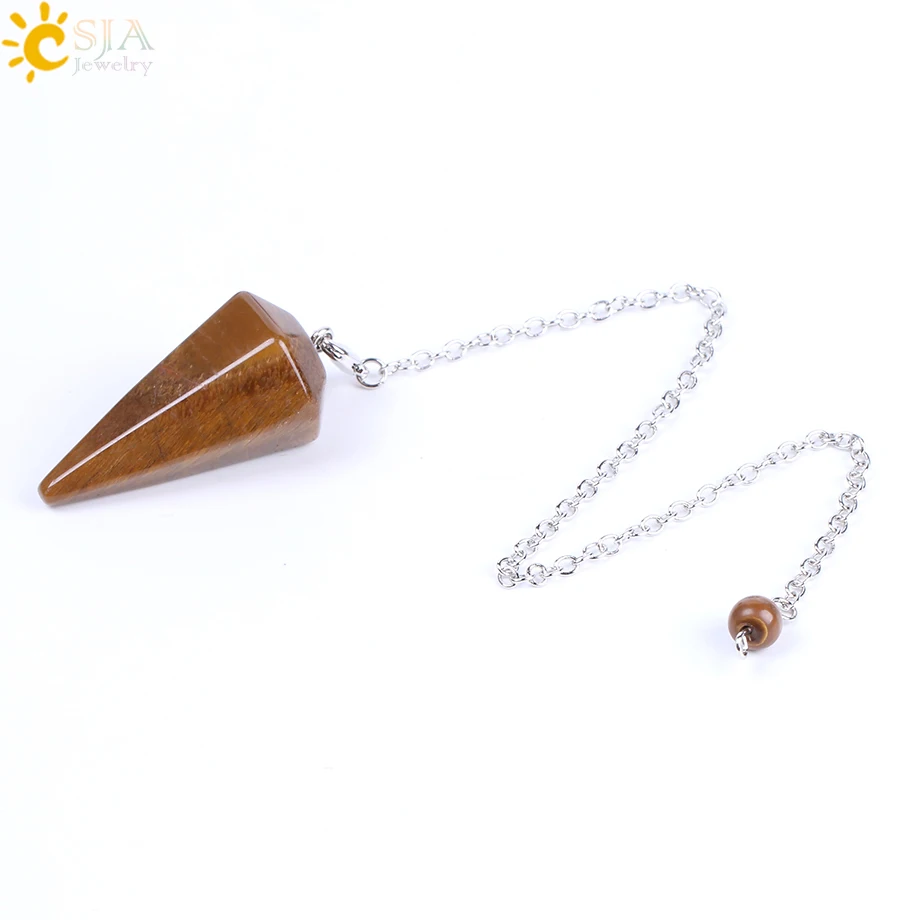 CSJA Healing Crystal Slinger voor Waarzeggerij Wichelroedelopen Roze Kwarts Slingers Natuurlijke Edelsteen Reiki Kristallen Hanger Pendulos E112