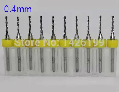 Free shipping 10pcs 0.4mm PCB mini drill Bit tungsten steel carbide for print circuit board cnc drill Bits Machine