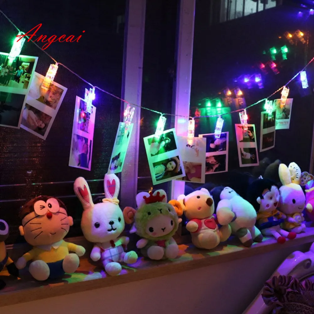 

LED Hanging Picture Photo Clips, Bright String Light, Lamp, Indoor, Party, Wedding Decor, Warm Multicolor, 10, 20, 30 Bulbs