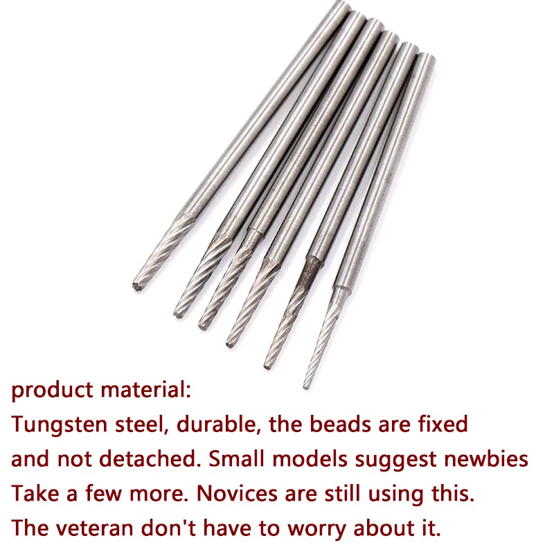 1pcs 1.2/1.6/1.8/2/2.2/2.35mm Beads Polishing Fixed Shaft Mounting Shafts Ball Knife Woodworking Tools Wooden Beads Drill Bit
