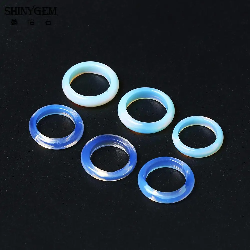 shinygem minimalism artificial turquoise for goldstone smooth ladies rings size 7 8 9 fashion daily women jewelry