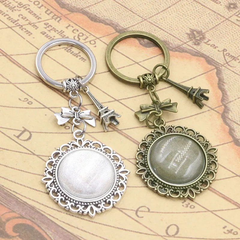 Retro Bronze MINI Painting Frame Antique Double-sided Alloy Base Decor DIY Photo Frame Keychain Pendant Home Decor Parts