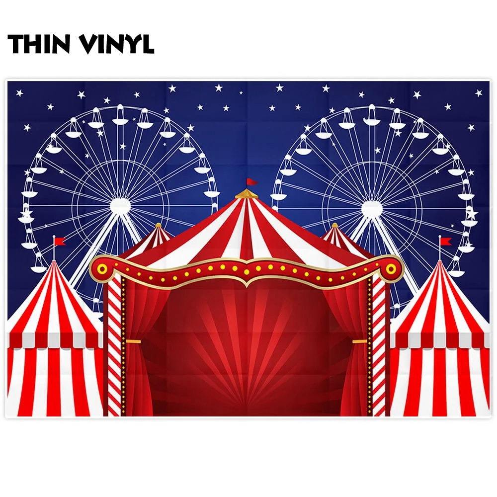 Allenjoy การถ่ายภาพพื้นหลัง Circus Carnival carnie Ferris ล้อฉากหลังตกแต่ง Photo Studio photocall photophone
