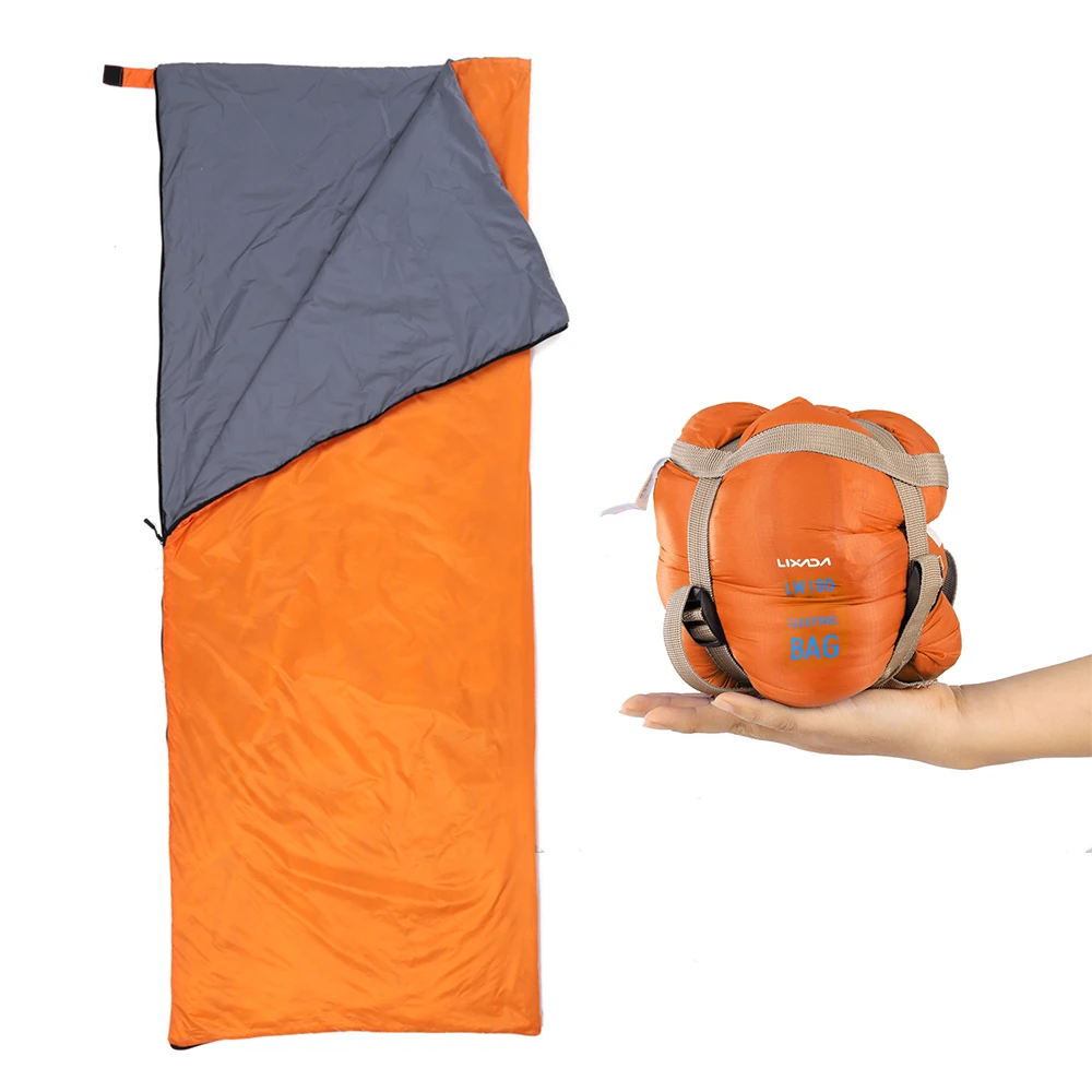 LIXADA 190 * 75cm Outdoor Envelope Sleeping Bag Camping Travel Hiking Ultra-light Sleeping Bag Travel Bag Hiking LW180 680g