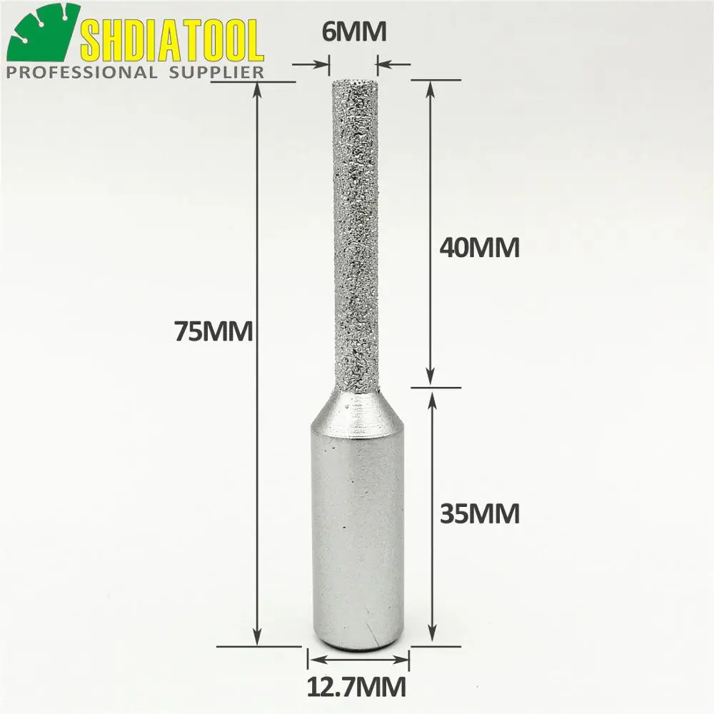 SHDIATOOL No. 4 Brazed Diamond Router Bits With 1/2" Shank For Marble/granite Edge Profile Staight Knife Router Cutter For Stone