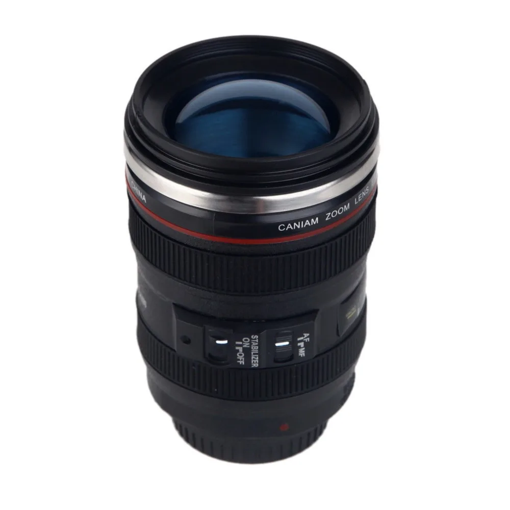 Camera Lens Cup 24-105 Cà Phê Trà Mug Thép Không Gỉ Phích & Nắp Ống Kính