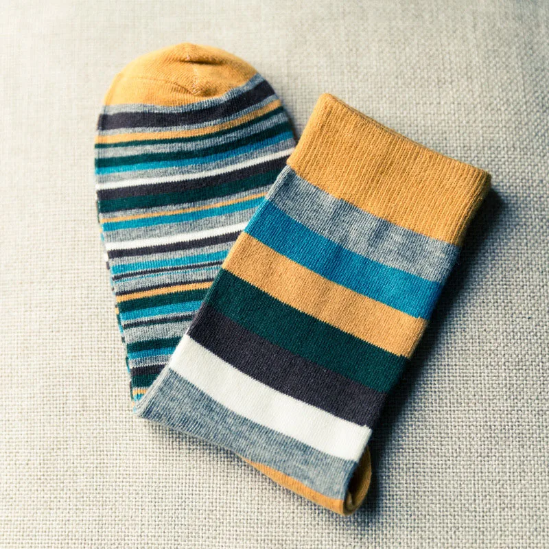 10 pezzi = 5 paia di calzini alla moda in cotone da uomo più grandi dimensioni 44, 45, 46, 47, calzini a righe cromatiche Calcetines Happy Funny Sox