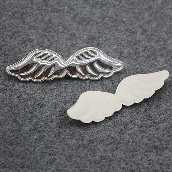 18pcs/lot 10.5*3cm Glitter PU angel wing Pads Patches Appliques for Craft Clothes Sewing Supplies DIY Hair Clip Accessories