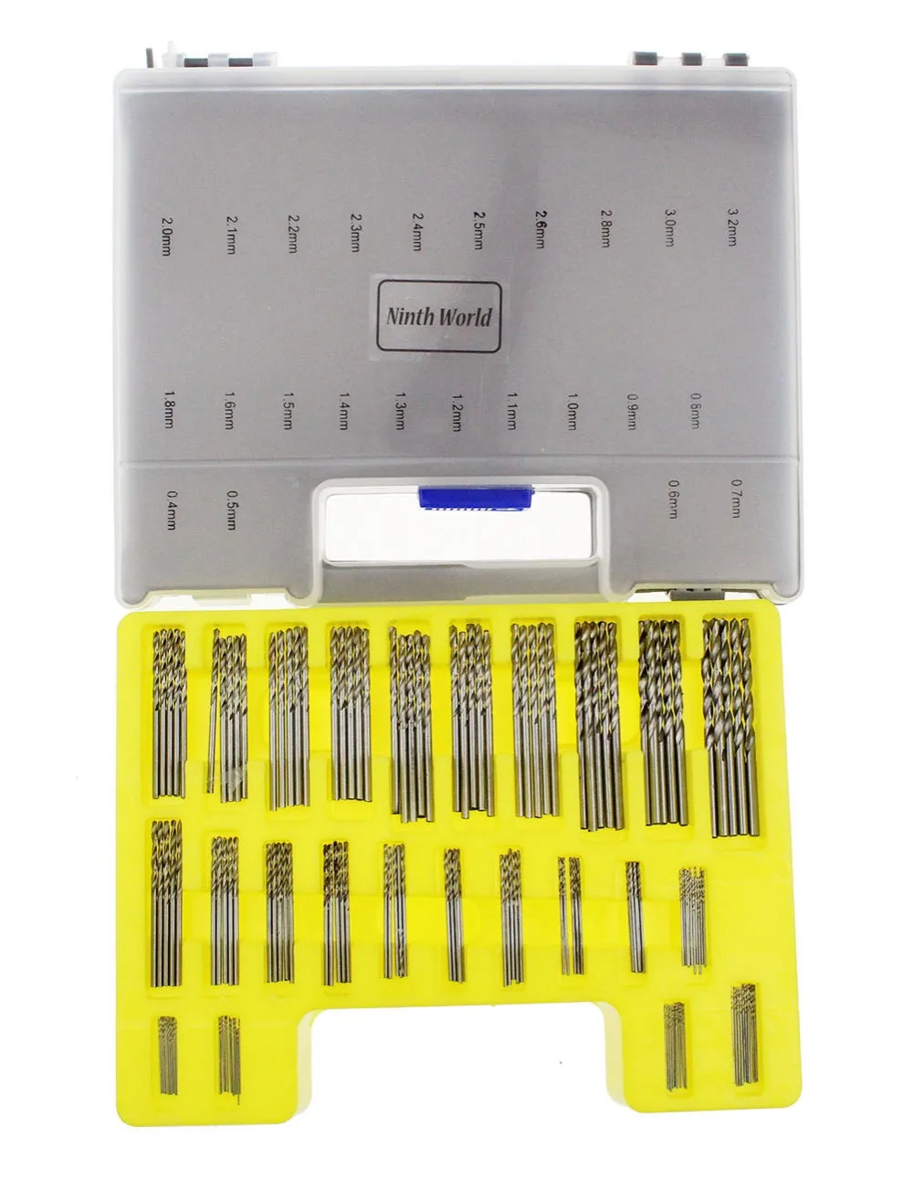Ninth world 150 peças mini 0.4-3.2mm conjunto de brocas de precisão com estojo de transporte caixa de plástico hss ferramentas manuais broca helicoidal artesanato buraco fazer