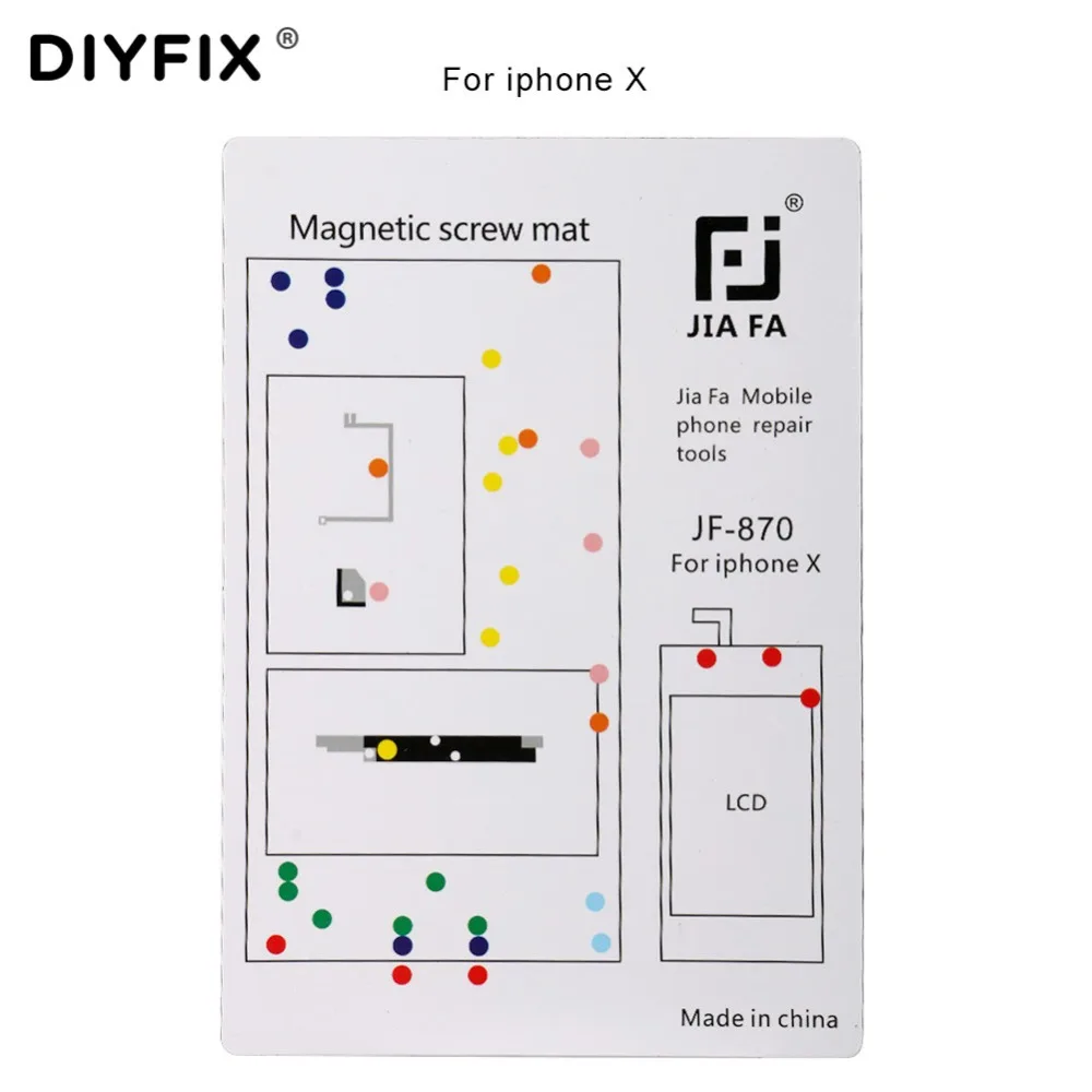 DIYFIX 13PCS Magnetic Screw Mat for iPhone 4 4s 5 5s 6 6 Plus 6s 6s Plus 7 7 Plus 8 8 Plus X Guide Pad Mobile Phone Repair Tools