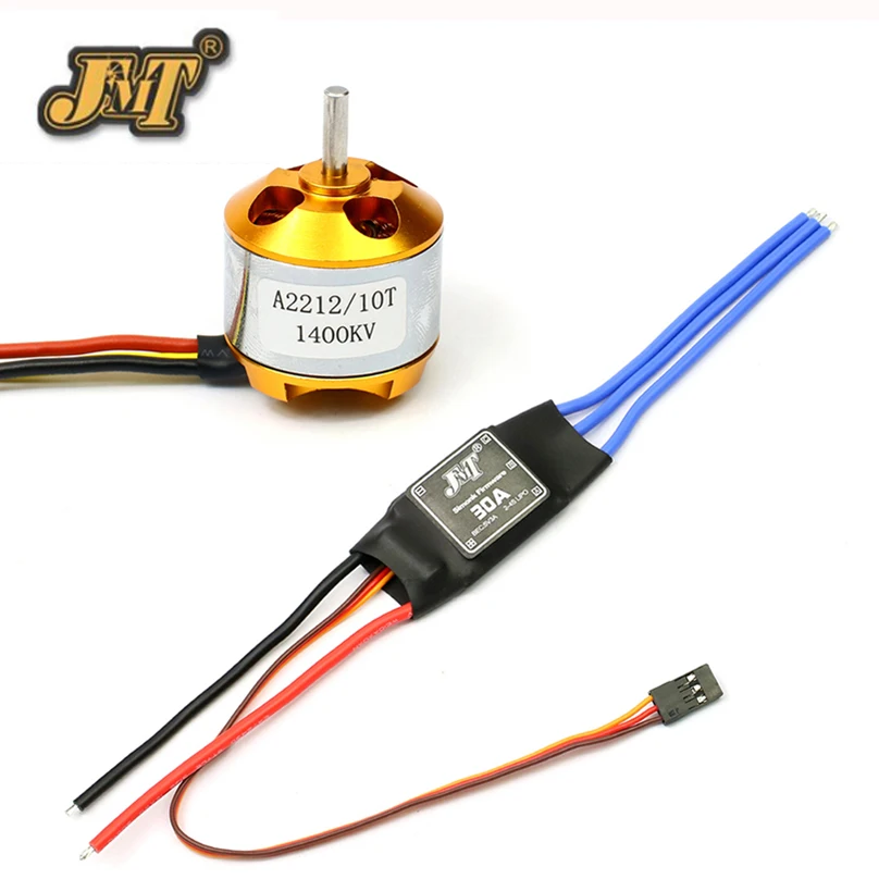 A2212 2200KV / 1400KV Brushless Outrunner Motor + Mount 10T + 30A Speed Controller ESC RC Aircraft KK QuadCopter Drone Model