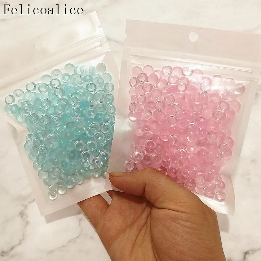 2 Packs Crystal Flat Fishbowl Beads Colorful Rubber Balls For Slime Filler DIY Supplies Decor Charms For Slime